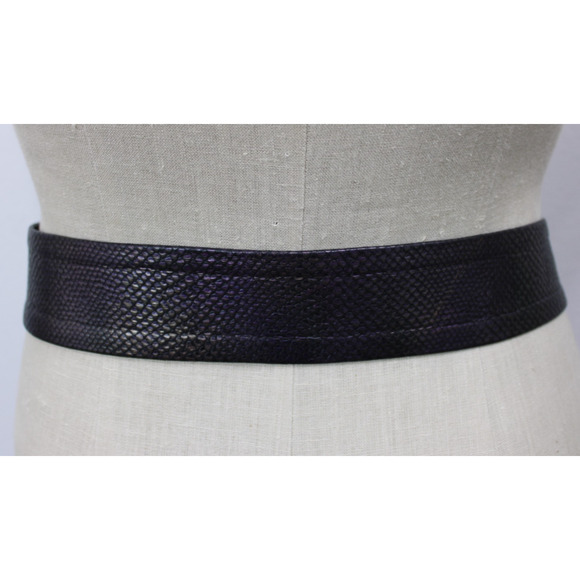 Vintage 1980s NINA GELARDI Adjustable Leather Waist Belt w/ Art Buckle *As Is* main image 5